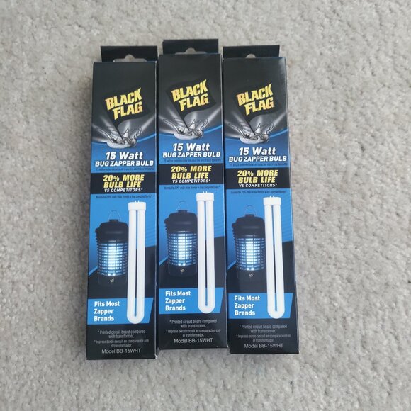 NEW Lot of 3 - Black Flag 15 watt Bug Zapper Light Bulbs Replacement BB-15WHT - Picture 1 of 5